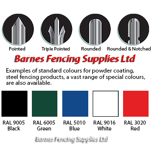 Types colours of Palisade Security Fencing